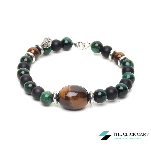 TCC™ Natural Green Tiger Eye & Brown Tiger Eye Tumble Bead Bracelet
